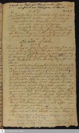 Tagebuch von Johann Christoph Silchmüller.