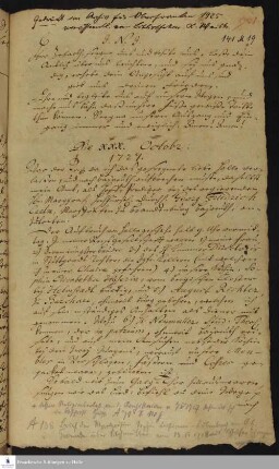 Tagebuch von Johann Christoph Silchmüller.