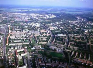 Wohnkomplex I und II in Eisenhüttenstadt : Blickrichtung Südosten