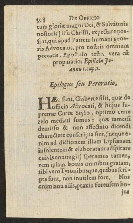 Epilogus seu Peroratio.