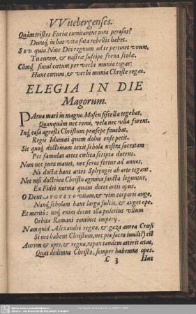 Elegia In Die Magorum