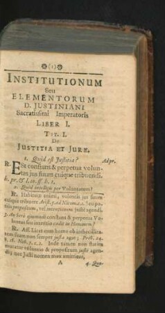Tit. I. De Iustitia Et Iure.
