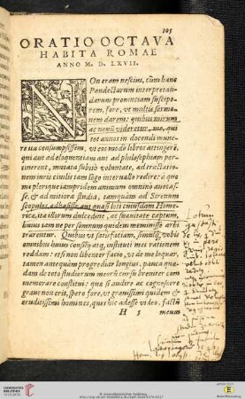 Oratio Octava. Habita Romae Anno M. D. IXVII.