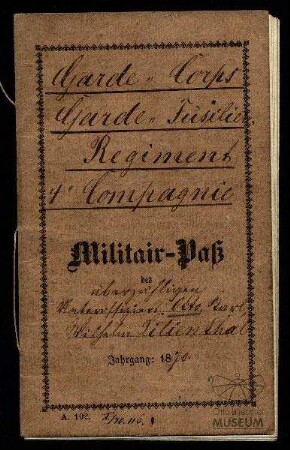 Militärpass von Otto Lilienthal