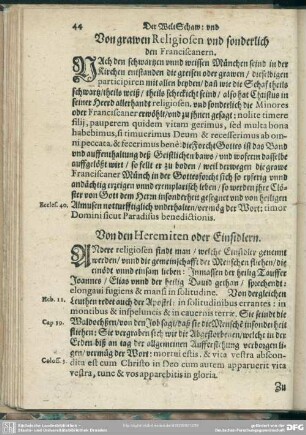 Von grawen Religiosen und sonderlich den Franciscanern