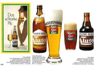 Werbeprospekt der Brauerei Cluss für die Biersorten (... ein Bier mit Plus!)