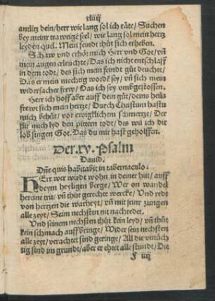 Der .xv. Psalm David.
