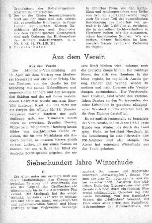 Siebenhundert Jahre Winterhude