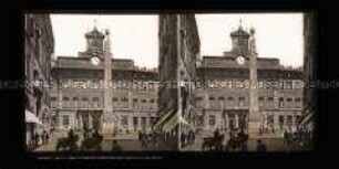 Abgeordnetenhaus, Camera dei deputati, auf dem Palazzo Montecitorio, mit dem Obelisk Solare, Rom
