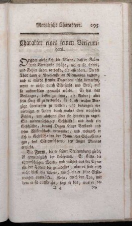 Charakter eines feinen Verleumders.