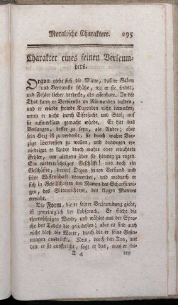 Charakter eines feinen Verleumders.