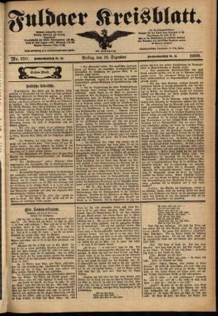 Erste Ausgabe vom Freitag, den 18. Dezember 1903.