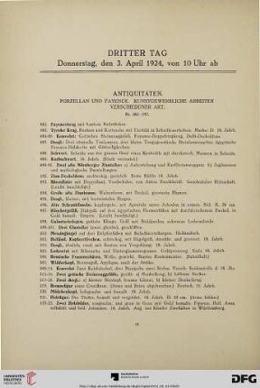 Antiquitäten (Nr. 482-797)