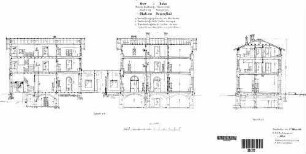 Schwäbisch Hall-Hessental: Empfangsgebäude Verwaltungsgebäude Längs- Querschnitt (mit FU)
