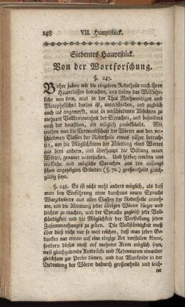 Siebentes Hauptstück. Von der Wortforschung.