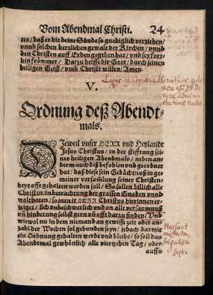 V. Vom Abendmal Christi.