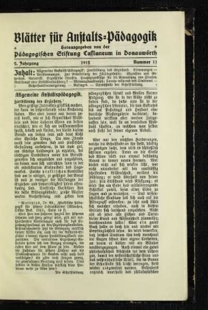 Allgemeine Anstaltspädagogik : Fortbildung des Erziehers