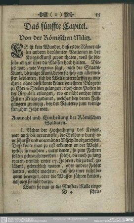 Das fünffte Capitel. Von der Römischen Militz