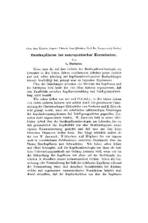 Hautkapillaren bei neuropathischer Konstitution