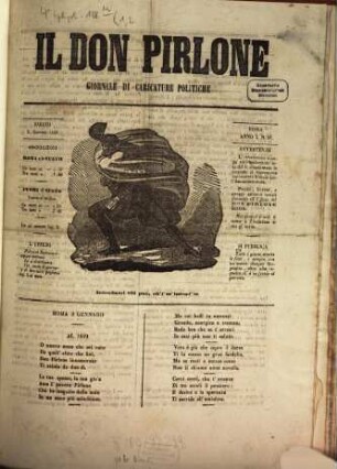 Il Don Pirlone : giornale di caricature politiche. 2 = 1849 = Jg. 1