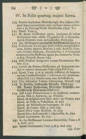 IV. In Folio quartaque majori forma
