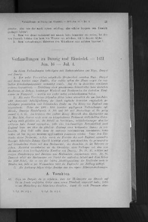 Verhandlungen zu Danzig und Einsiedel. - 1431 Jun. 16 - Jul. 4.