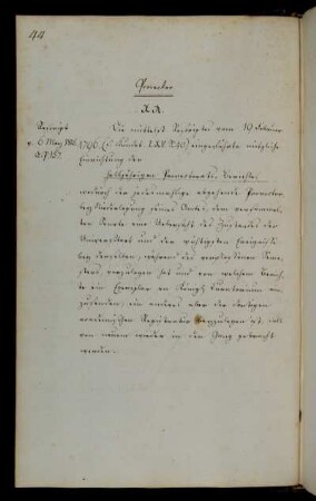 Erneuerung des Edikts vom 19.02.1796 zur Einreichung des Berichts des Prorektors.