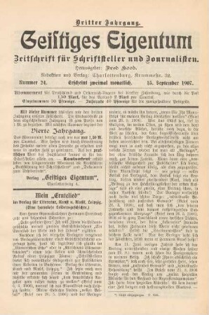 Nummer 24 (15. September 1907)