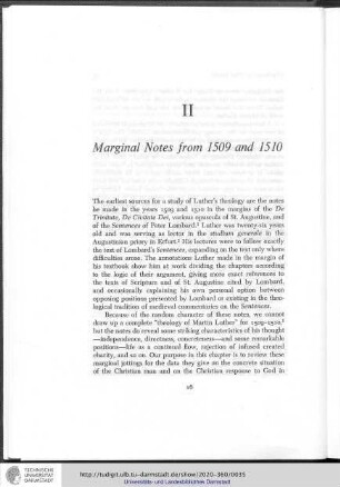 Chapter II - Marginal notes from 1509 and 1510