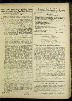 Lehrerverein und Rektorenverein