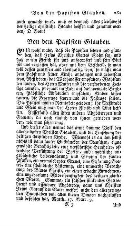 Von dem Papisten Glauben