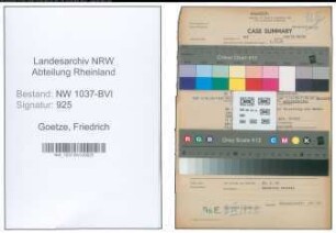 Entnazifizierung Friedrich Goetze , geb. 11.07.1901 (Lehrer)