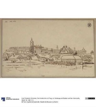Der Hradschin in Prag, im Vordergrund Bauten auf der Kleinseite