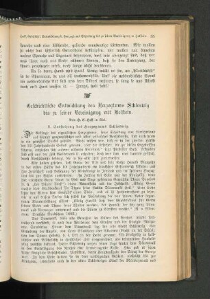 Geschichtliche Entwicklung des Herzogtums Schleswig bis zu seiner Vereinigung mit Holstein. II. Entstehung des Herzogtums Schleswig.