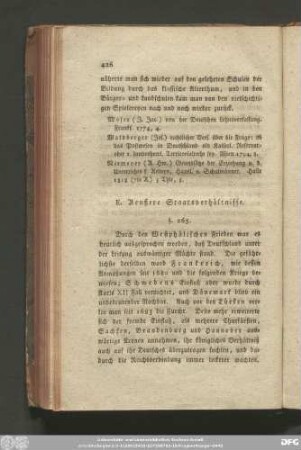 E. Aueßere Staatsverhältnisse.