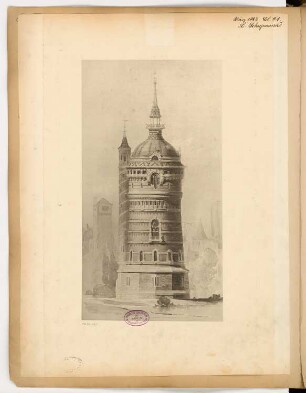Wasserturm, Colmar Monatskonkurrenz März 1883: Perspektivische Ansicht