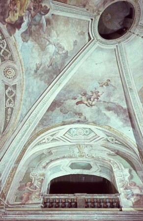 Dresden, Katholische Hofkirche, Deckenmalerei : Torelli, Stefano: Anbetung des Kelches. Deckenmalerei, Dresden, Katholische Hofkirche