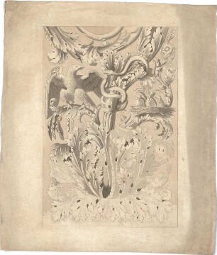 Zocher, Ernst; Studienzeichnungen nach Gipsen - Ornament (Detail)
