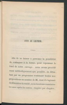 Avis au lecteur