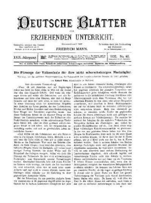 Die Fürsorge der Volksschule für ihre nicht schwachsinnigen Nachzügler