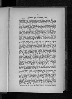 Sitzung am 9. Februar 1926.