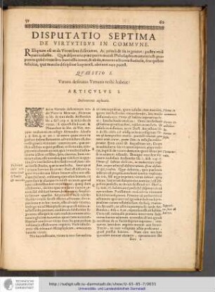 DISPUTATIO SEPTIMA