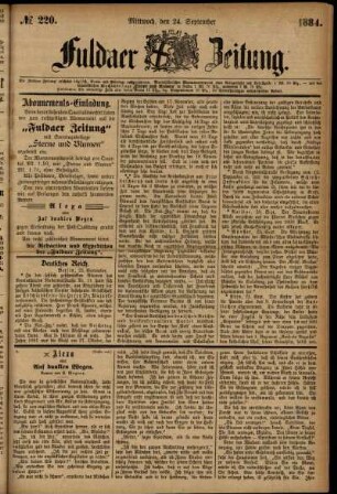 Ausgabe vom Mittwoch, den 24. September 1884.