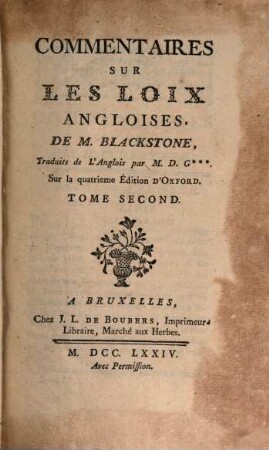 Commentaires sur les loix angloises, 2