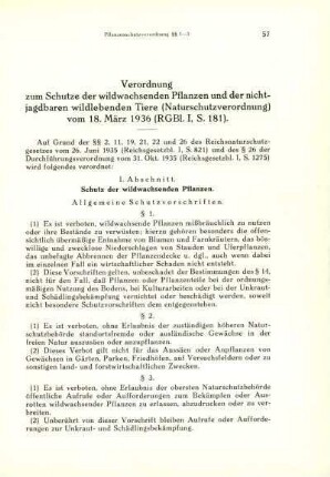Naturschutzverordnung vom 18. März 1936