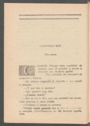 Capítulo XIII - Dos cartas
