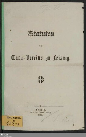 Statuten des Turn-Vereins zu Leisnig