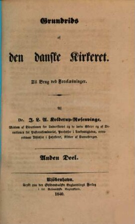 Grundrids af den danske Kirkeret : Til Brug red foreläsninger, 2. (1840). - VI S., S. 200 - 325