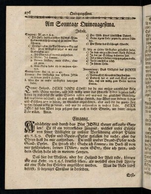 276-279, Inhalt; Eingang; Evangelium