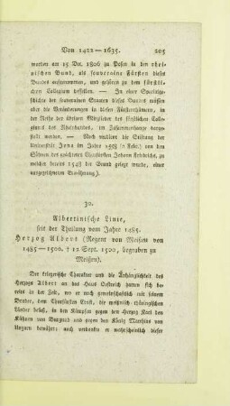 Albertinische Linie, seit der Theilung vom Jahre 1485